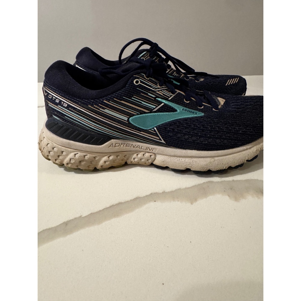 Brooks Adrenaline GTS‎ 19 Running Shoes Navy Blue Teal Women's Size 9